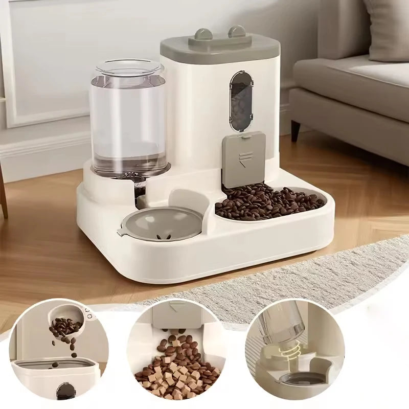 Distributeur Eau et Croquettes Automatique Grande Capacité pour Chien et Chat