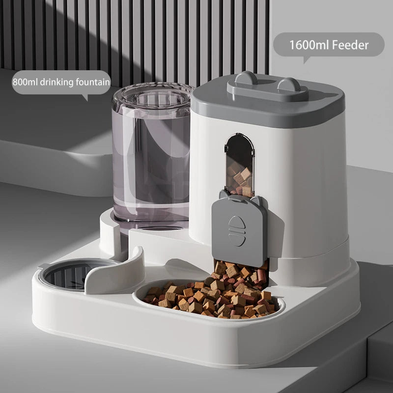 Distributeur Eau et Croquettes Automatique Grande Capacité pour Chien et Chat