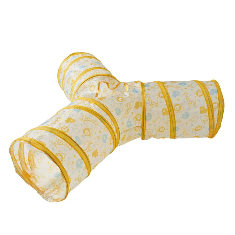 Tunnel de Jeu pour Chat - Jouet Interactif Pliable Multi-Sorties