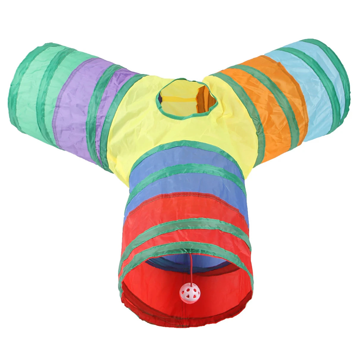 Tunnel de Jeu pour Chat - Jouet Interactif Pliable Multi-Sorties