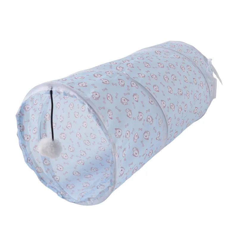 Tunnel de Jeu pour Chat - Jouet Interactif Pliable Multi-Sorties