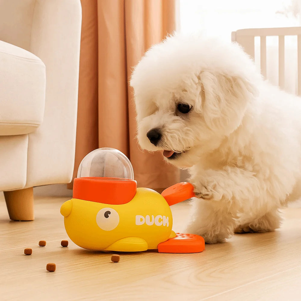 Distributeur Automatique de Nourriture Design Canard pour Chien et Chat