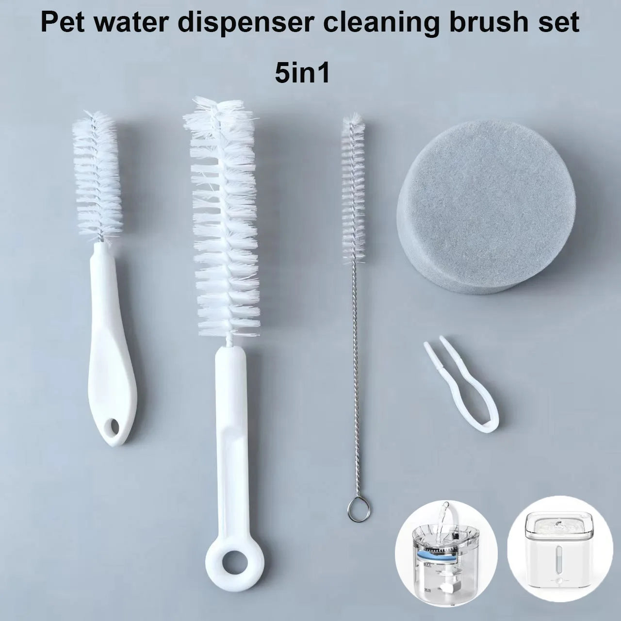 Set Brosses Nettoyage pour Fontaine à Eau Chat - 3 ou 5 Pièces Accessoires