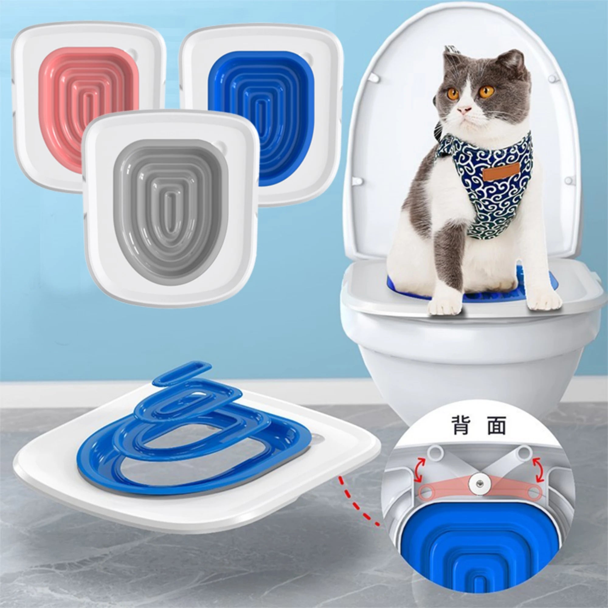 Kit Apprentissage Toilette Chat Amovible - Plateau Progressif Réutilisable