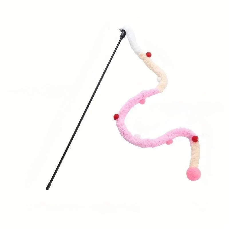 Canne à Pêche Interactive pour Chat - Jouet Plume et Grelot 40cm