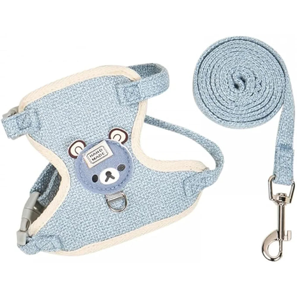 Harnais Gilet + Laisse pour Petit Animal - Lapin Chat Hamster Cochon d'Inde Respirant