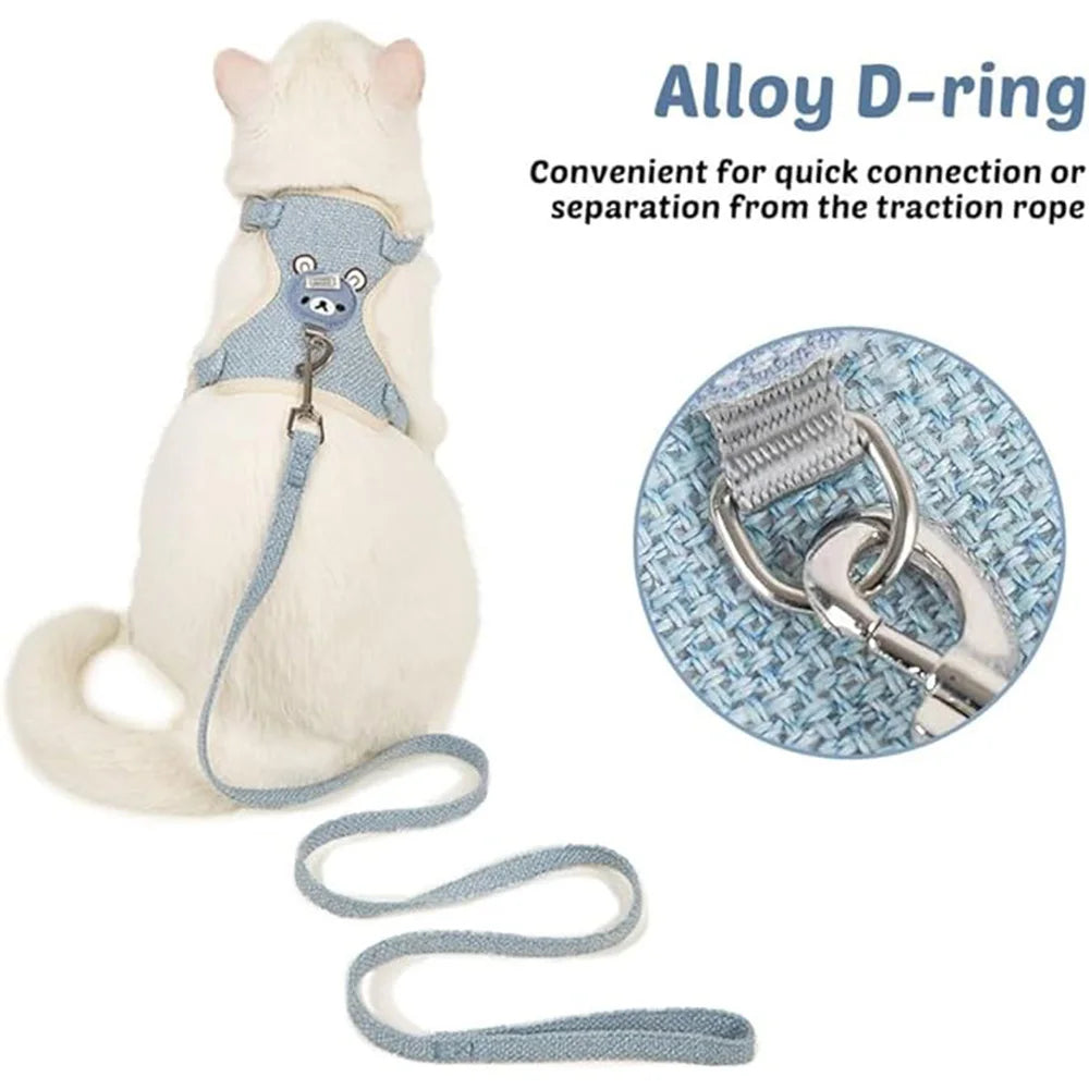 Harnais Gilet + Laisse pour Petit Animal - Lapin Chat Hamster Cochon d'Inde Respirant