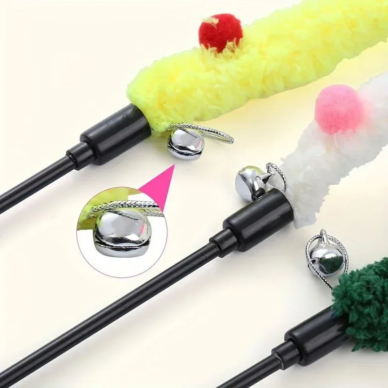 Canne à Pêche Interactive pour Chat - Jouet Plume et Grelot 40cm