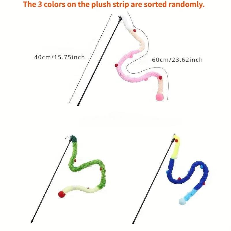 Canne à Pêche Interactive pour Chat - Jouet Plume et Grelot 40cm